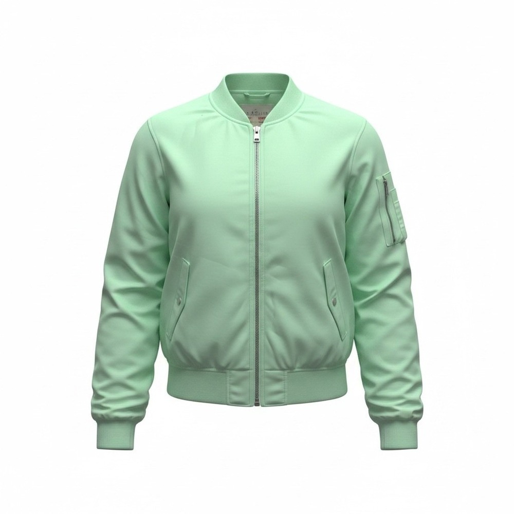 Levi's Bomber Jacket Womens XXL Mint Green Full Zip Flight Mom Vibe 80's Life - Picture 1 of 12